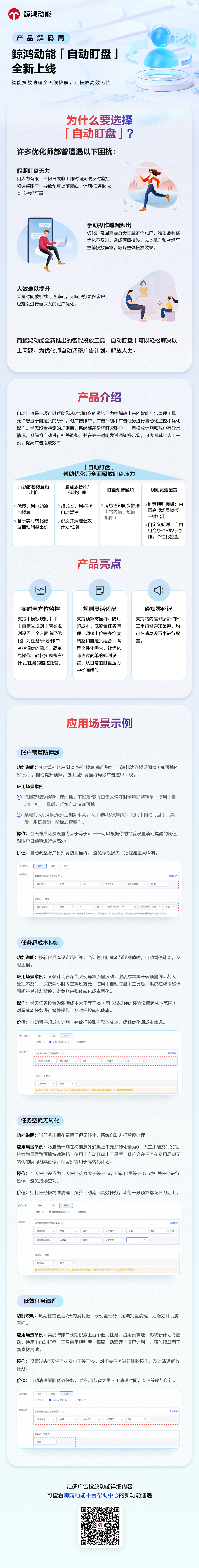 鲸鸿动能「自动盯盘」全新上线，让投放高效无忧