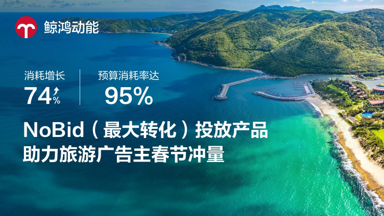NoBid（最大转化）投放产品助力旅游广告主春节冲量：消耗增长74%，预算消耗率达95%